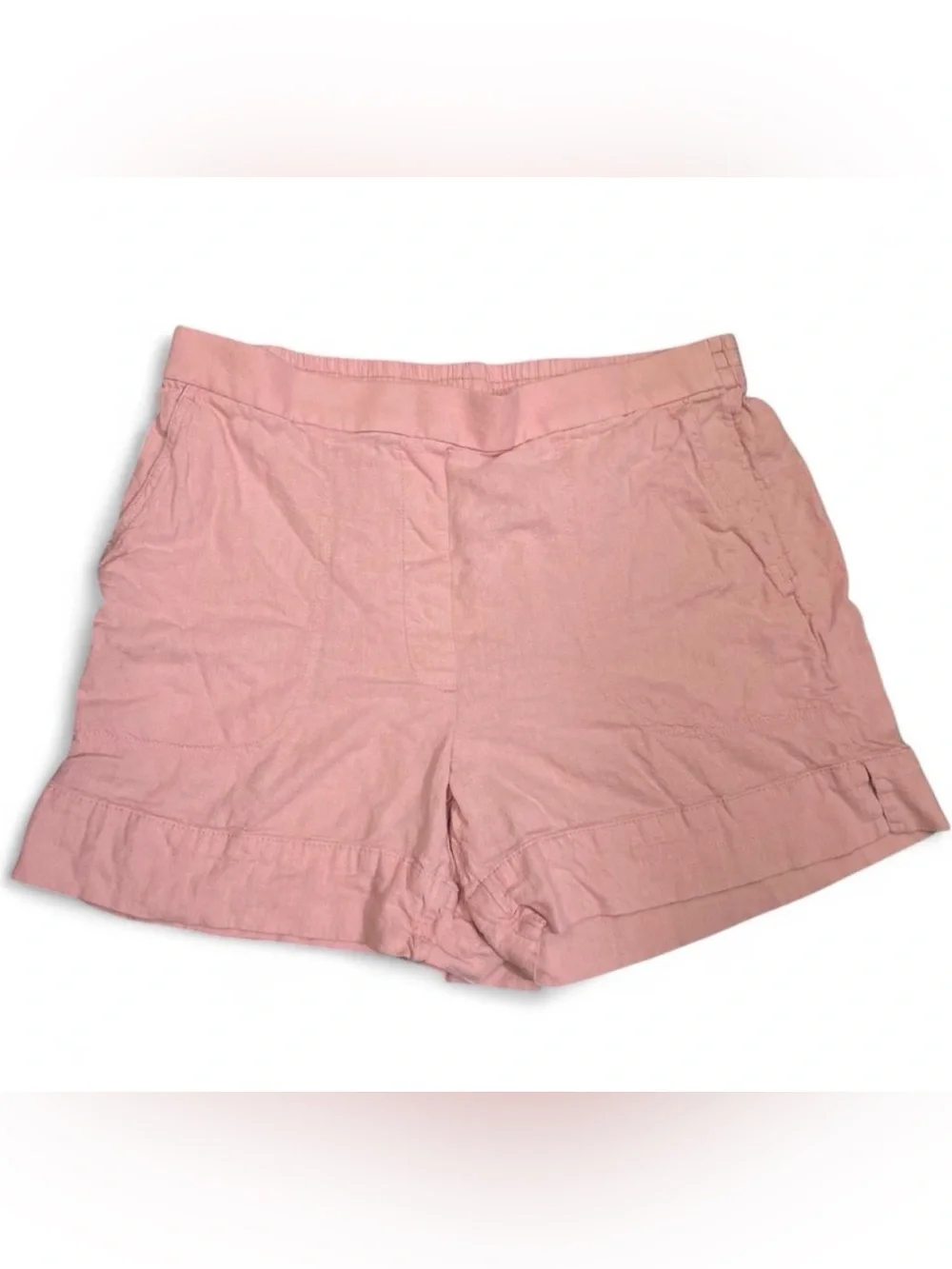Banana Republic Pink Linen-Blend Women’s High-Waisted Bermuda Shorts Size L
